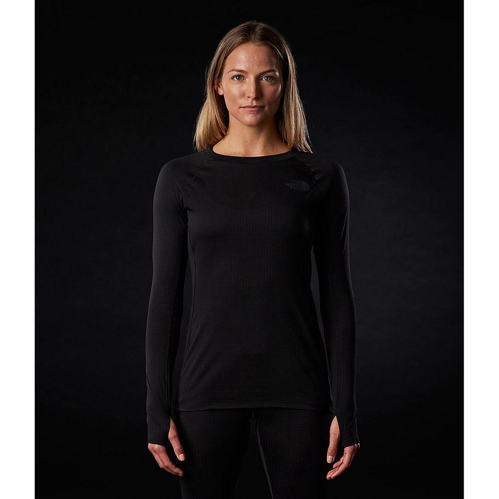 The North Face Dotknit Crew Γυναικεια Baselayers - Μαυρα (NQPH59306)